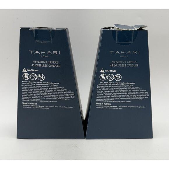 Tahari Home Menorah Candles Dripless Tapers New Elegant Blue Hanukkah 5.75”‎ NEW - Picture 2 of 2